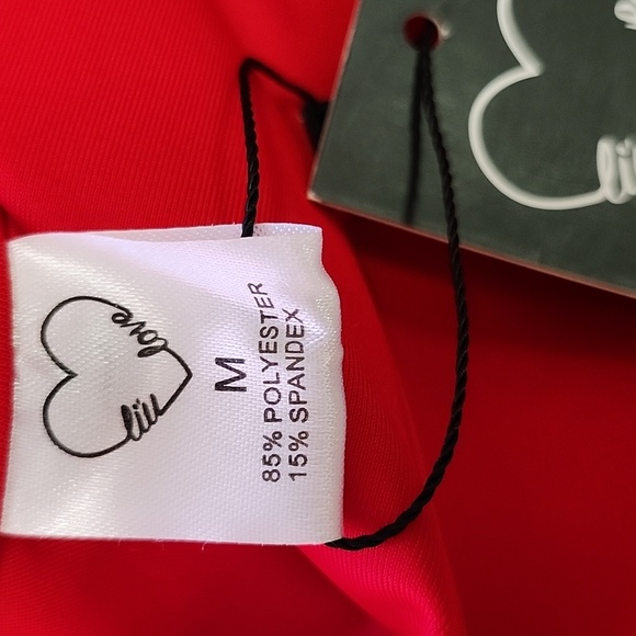 LIU LOVE Hawaii Hibiscus Red Yellow Floral One Piece Swimsuit Beach Medium - Picture 6 of 8